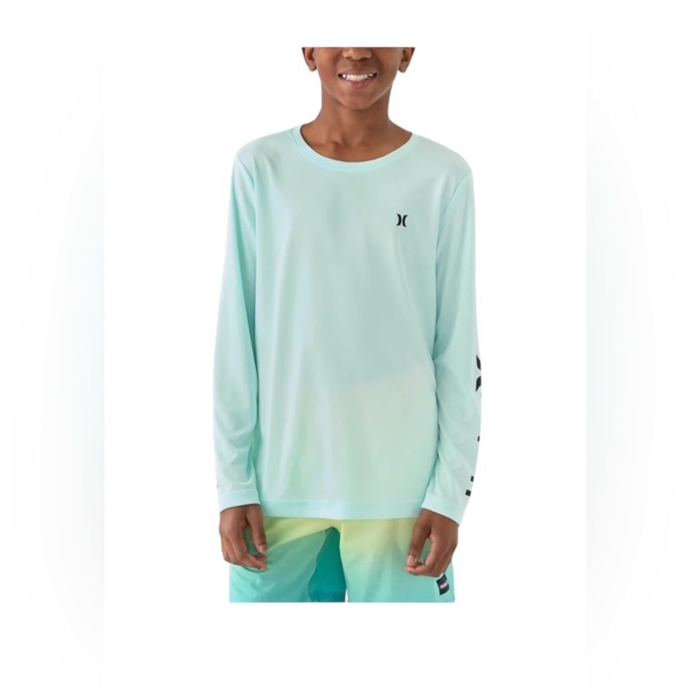 NWT HURLEY Youth Boys Long Sleeve UPF Swim Top/ Rash Guard Sz XL